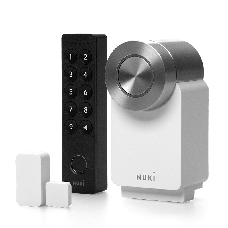 Setul Nuki Smart access - include Smart Lock Pro, Keypad 2 si Door Sensor